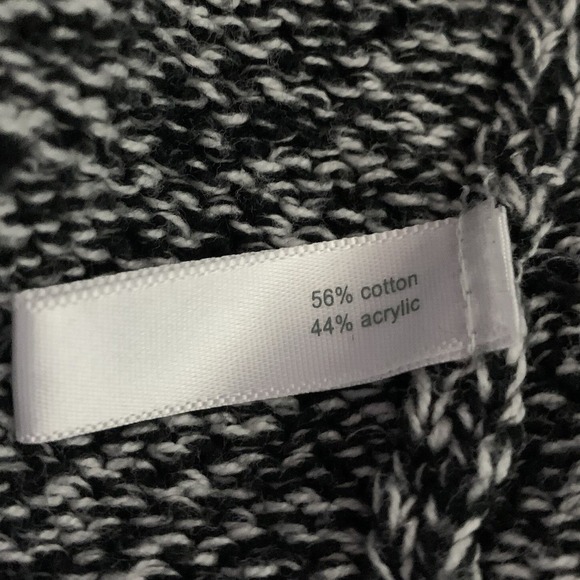 Boho preppy Women's Knit Cardigan Sweater Black White Speckled Shawl Collar XL - Picture 7 of 7